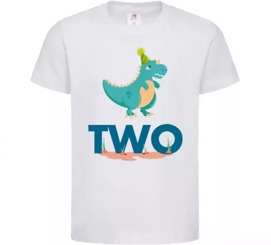 Дитяча футболка Two dino Білий фото