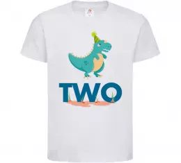 Детская футболка Two dino Белый фото