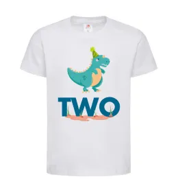 Детская футболка Two dino Белый фото