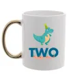 Чашка з кольоровою ручкою Two dino Золото Чашка з кольоровою ручкою Two dino Золото фото