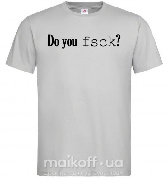 Чоловіча футболка Do you fsck? Сірий фото