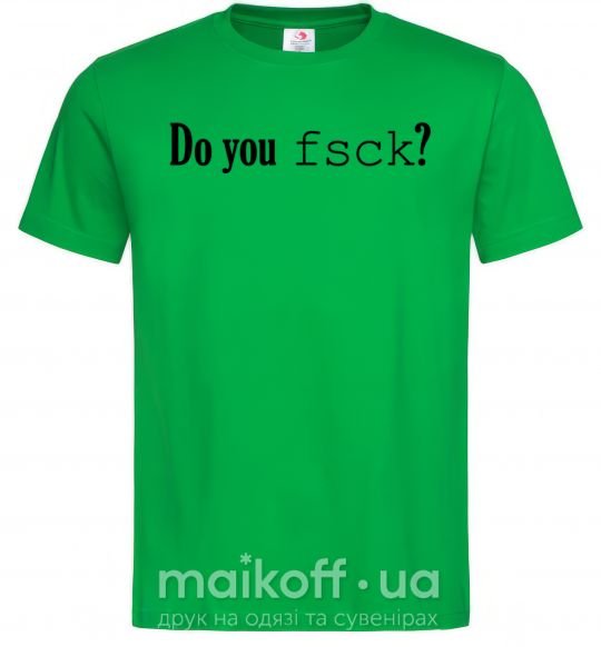 Мужская футболка Do you fsck? Зеленый фото