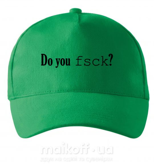 Кепка Do you fsck? Зеленый фото