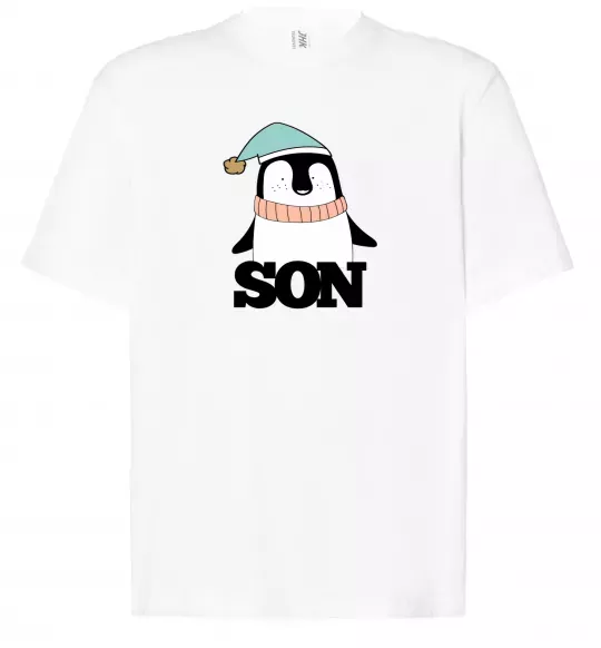 Футболка Оверсайз Winter family son Білий фото