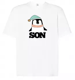 Футболка Оверсайз Winter family son Белый фото