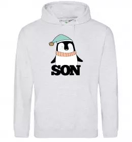 Мужская толстовка (худи) Сім'я зліпила сніговика Серый меланж фото