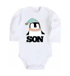 Детский боди Winter family son Белый фото
