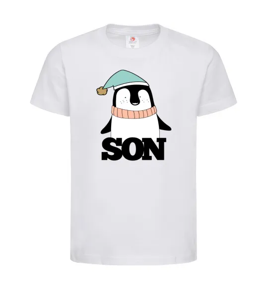 Детская футболка Winter family son Белый фото