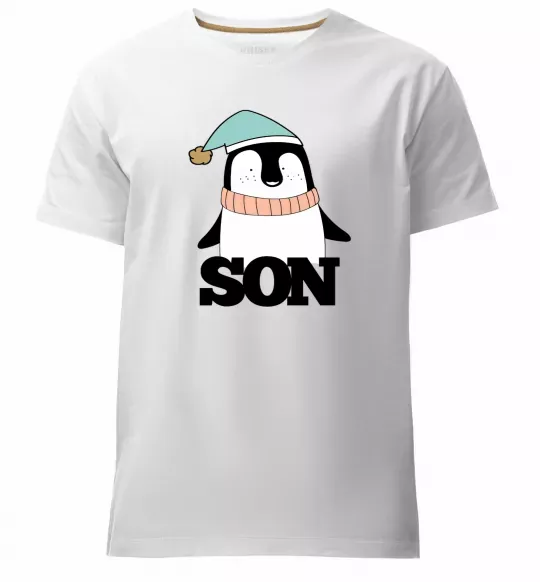 Мужская премиум футболка Winter family son Белый фото