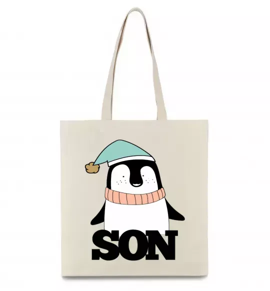 Еко-сумка Winter family son Бежевий фото