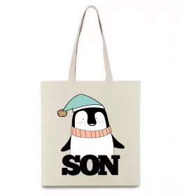 Эко-сумка Сім'я зліпила сніговика Бежевый фото