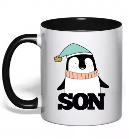 Чашка с цветной ручкой Сім'я зліпила сніговика Зеленый фото