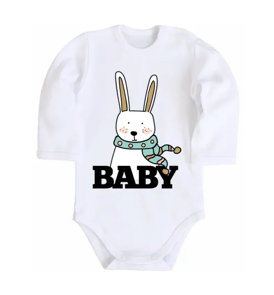 Детский боди Winter family baby Белый фото