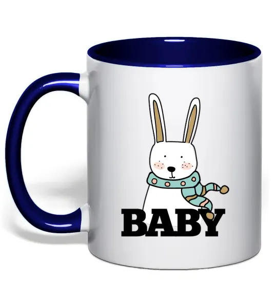 Чашка с цветной ручкой Winter family baby Глубокий темно-синий фото