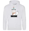 Женская толстовка (худи) Winter family mom Серый меланж фото