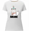 Жіноча преміум футболка Winter family mom Білий фото