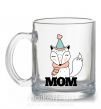 Чашка стеклянная Winter family mom Прозрачный фото