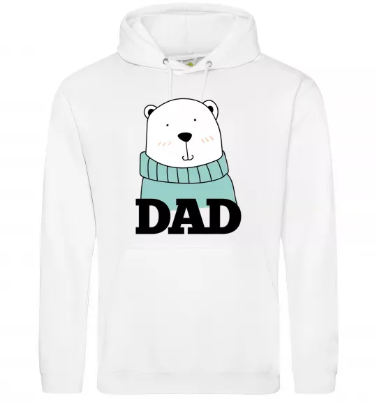 Мужская толстовка (худи) Winter family dad Белый фото