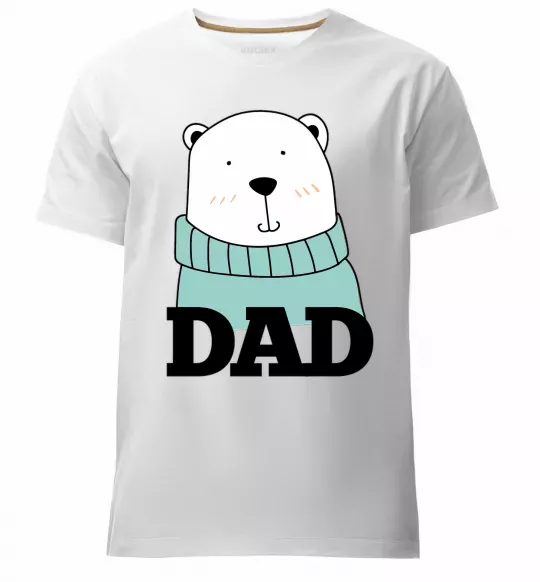 Мужская премиум футболка Winter family dad Белый фото