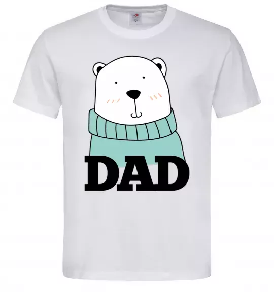 Мужская футболка Winter family dad Белый фото