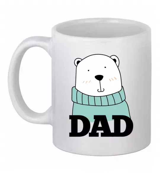 Чашка керамическая Winter family dad Белый фото