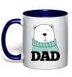 Чашка з кольоровою ручкою Winter family dad Глибокий темно-синій фото