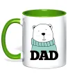 Чашка з кольоровою ручкою Winter family dad Зелений фото