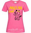 Жіноча футболка Mom cat Яскраво-рожевий фото