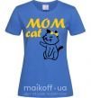 Жіноча футболка Mom cat Яскраво-синій фото