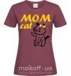 Женская футболка Mom cat Бордовый фото