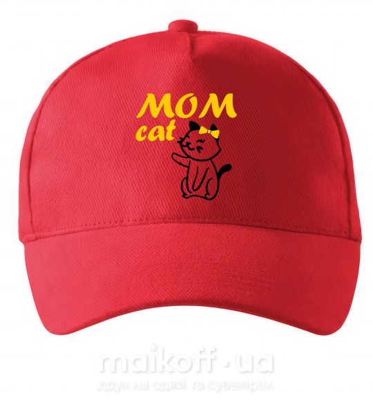 Кепка Mom cat Червоний фото