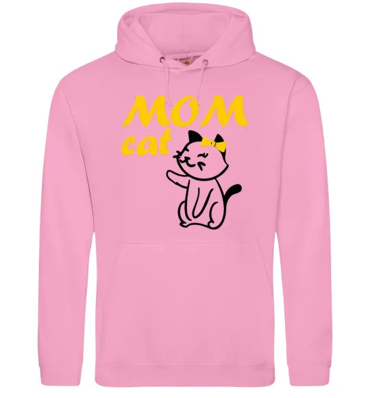 Женская толстовка (худи) Mom cat Розовый фото