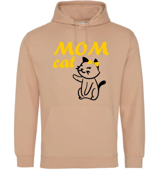 Жіноча толстовка (худі) Mom cat Пісочний фото