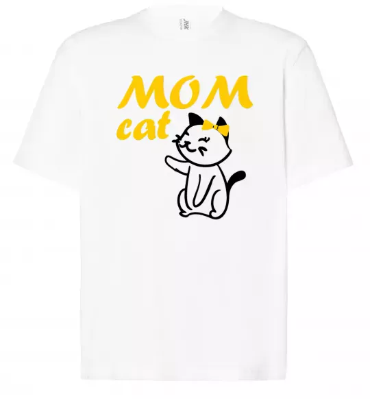 Футболка Оверсайз Mom cat Белый фото