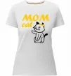 Жіноча преміум футболка Mom cat Білий фото