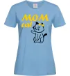 Жіноча футболка Mom cat Блакитний Жіноча футболка Mom cat Блакитний фото