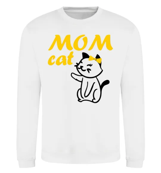 Свитшот Mom cat Белый фото