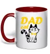 Чашка с цветной ручкой Dad cat Красный Чашка с цветной ручкой Dad cat Красный фото