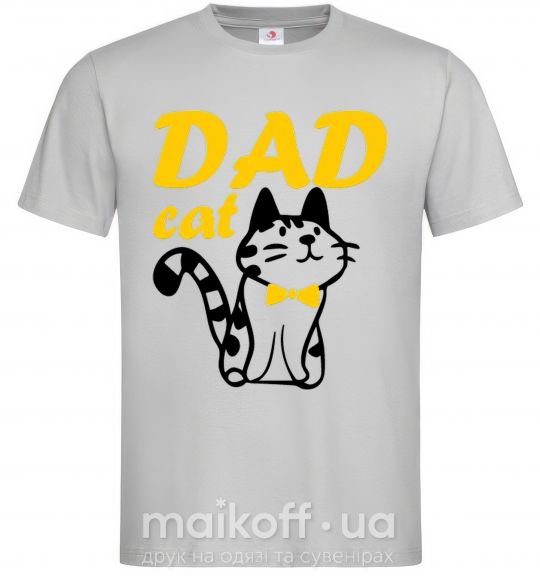 Мужская футболка Dad cat Серый фото
