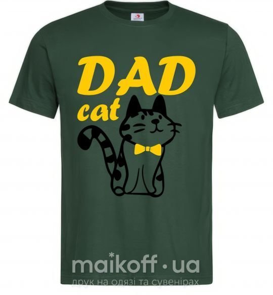 Мужская футболка Dad cat Темно-зеленый фото