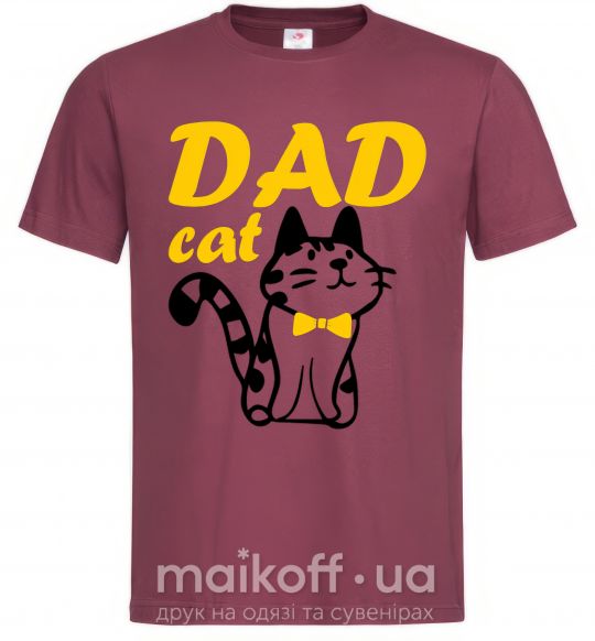 Чоловіча футболка Dad cat Бордовий фото
