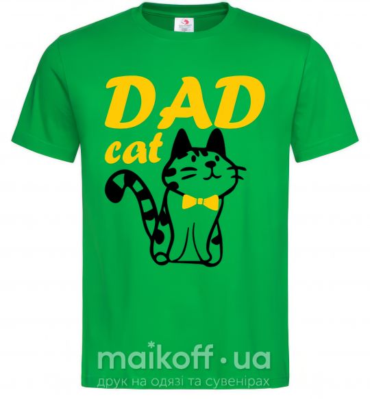 Чоловіча футболка Dad cat Зелений фото