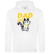 Мужская толстовка (худи) Dad cat Белый фото