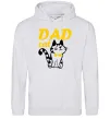 Мужская толстовка (худи) Dad cat Серый меланж фото