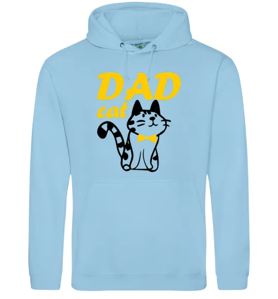 Чоловіча толстовка (худі) Dad cat Блакитний фото