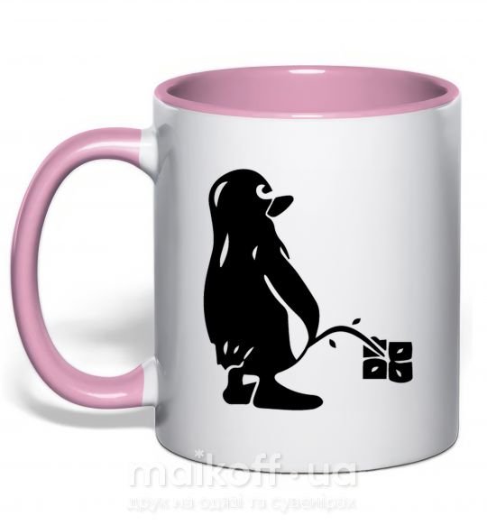 Чашка с цветной ручкой Linux Нежно розовый фото
