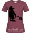 Жіноча футболка Linux Бордовий фото