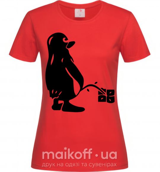Жіноча футболка Linux Червоний фото