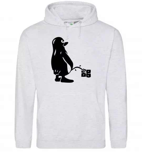 Мужская толстовка (худи) Linux Серый меланж фото