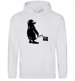 Мужская толстовка (худи) Linux Серый меланж фото